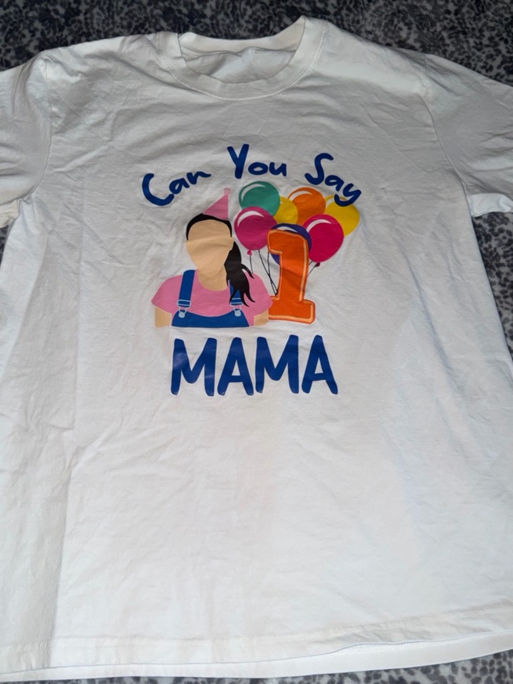 White "Can You Say Mama" Graphic Adult Tee